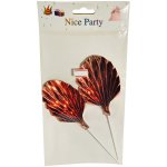 Shiny Rose Gold Palm Fan 2PC