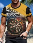 Men's Casual Outdoor T-Shirt With Random Print Polyester Blend Moisture-wicking Quick-drying And Breathable