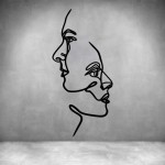 2 Faces In Line - Matt Silver L 470 X H 1000MM