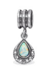 C218-C29564 - 925 Sterling Silver Fire And Snow Opal European Dangle Charm