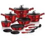 15 Piece Marble Coating Cookware Set - Burgundy BH-1226