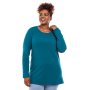 Donnay Plus Size Cotton Lycra Long Sleeve Layering Tees - Teal