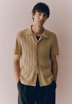 Regular Fit Cable-knit Shirt - Beige