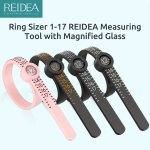 1PC Ring Sizer 1-17 Reidea Measuring Tool With Magnified Glass Reusable Finger Size Gauge For Diy Rings Making Jewelry Sizing To