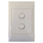 Redisson Wall Switch 2 Lever 1 Way Round White