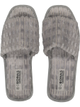 Grey Ribbed Slider Slippers - 4 Grey