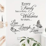 2PCS New Foreign Trade Creative English Slogan Combination Wall Stickers Family And Live Laugh Love Stickers For Living Room Be