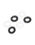 Clear & Black Spiral Stretchy Hair Ties 6-PACK
