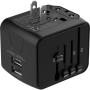 Snug 2 Port Universal Travel Adapter - Black