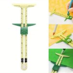 5-IN-1 Sliding Gauge With Nancy - High-quality Sewing & Patchwork Measuring Tool Tailor's Ruler Accessory For Home Use Yellow