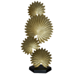 Gold Fan Leave Sculpture On Base 55CM X 26CM