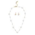 Pearl Gold Toggle Clasp Necklace Set