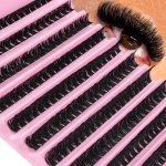 200 PIECES 10 Rows 0.05MM Thickness 3D Russian Volume D Curl Mixed Length 8-16MM Individual Cluster False Eyelash Extensions - N