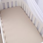 Cot Fitted Sheet A Plain Cookie Beige
