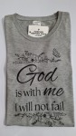 Ladies God Is With Me Melange Grey T-Shirt - 2XL