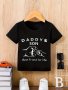 DADDY&SON Letter Print Short Sleeve T-Shirts For Boys - Cool Lightweight And Comfy Summer Clothes