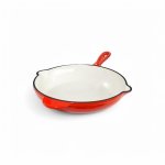 Enamel Cast Iron Fry Pan Red