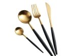Smte Black And Gold Stainless Steel 4 Piece Set With Keychain