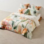 Linen House Inga Jade 100% Cotton Sateen Printed Duvet Cover Set