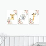 Canvases Safari Girls Rose Garden Dusty Pink Canvas