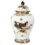 Ginger Jar White With Horse Design 18X33CM
