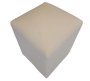 Rectangular Cream Leather Ottoman