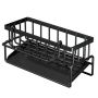 Sponge Holder For Kitchen Sink Sink Caddy With Drip Tray Drying Rack-black