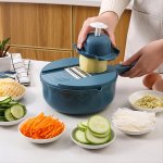 12-IN-1 Multifunctional Vegetable Chopper - Manual Slicer Dicer & Grater For Potatoes Carrots Radishes - Easy Clean Kitchen Gadg