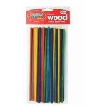 Crazy Craft 20CM Coloured Round Sticks 50PC