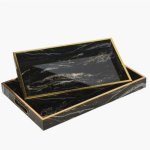 Marble Effect Rectangular Tray Set