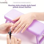 Lusluking Foldable Manicure Hand Pillow Support - Ergonomic Wrist Rest For Nail Technicians Durable Plastic Easy Storage Alcohol