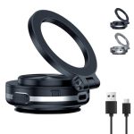 Echomey Silver 360 Rotatable Magnetic Phone Holder - Electric Suction Cup Vacuum Mount For Car Black