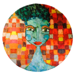 - Round Carpet Blue Lady