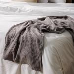 Cotton Hemmed Throw Mid Grey