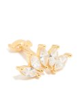 Goldair Gold Plated Sterling Silver Cubic Zirconia Marquise Drop Single Flat Back Stud