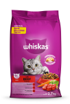 Whiskas Dry Adult Cat Food Beef 2.7KG