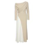 Beige & Ivory Inset Maxi Dress
