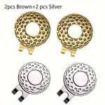 4-PACK Golf Cap Clips Zinc Alloy With Strong Magnet Magnetic Hat Clips For Metal Ball Markers Golf Course Accessories Fits Hats