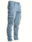 Men's Stylish Solid Cargo Joggers With Pockets Causal Breathable Men's Bottom Clothing For City Walk Street Hanging Outdoor Acti