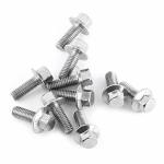 10PCS M8 Flanged Hex Head Bolts Flange Hex Screws 304 Stainless Steel Hex Screws Bolts Fasteners Hex Coverhead With Flange Silve