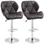 Smte Diamond Padded Bar Stools Set Of 2 Brown Colour With Keychain