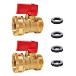 Hqmpc Heavy Duty Brass Shut Off Valve Big Flow Garden Hose Shut Off Valve For Garden Lawn Irrigatiion Garden Hose Connector Big