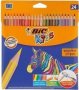 BIC Kids Evolution Stripes Colour Pencil Crayons 24 Pack