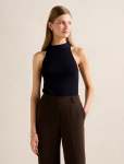 Gemma Wide Trim Knit Tank Top - L Navy
