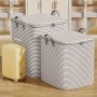 1PC Large Capacity Foldable Storage Bag Set Reinforced Handle Blanket & Clothes Organizer With Lid Non-woven Closet Organization Box Essential Home Moving & Packing