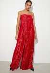 Plisse Pleat Boobtube Jumpsuit - Salsa