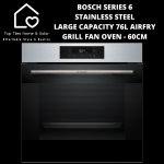Bosch Series 6 Stainless Steel - Large Airfry Grill Oven With Fan 76L - 60CM