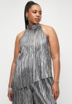 Co-ord Plisse Grown On Neck Shell Plus - Silver