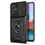 For Xiaomi Redmi Note 10 Pro Sliding Camera Cover Design Tpu+pc Protective Case Black