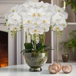 Elegant 9-HEAD Artificial Orchid - Perfect For Weddings Engagements Birthdays & Home Decor